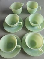 COMPLETE Fire-King Jadeite Jane Ray set (4 K&S + Melk/Suiker, Huis en Inrichting, Keuken | Servies, Ophalen of Verzenden, Zo goed als nieuw