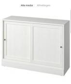 Ikea Havsta buffetkast met schuifdeuren wit grenenhout, Ophalen, 200 cm of meer, Zo goed als nieuw, Grenenhout