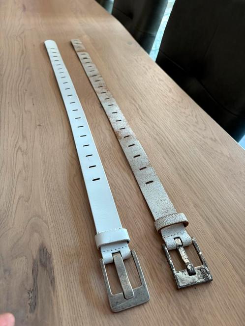 PETROL LEREN riem, kleur; wit en bruin/wit, 65 cm, als nieuw, Kinderen en Baby's, Kinderkleding | Maat 146, Zo goed als nieuw