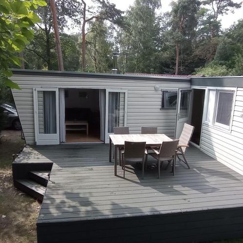 Stacaravan chalet 5 sterren camping de Flaasbloem in Chaam, Caravans en Kamperen, Stacaravans, tot en met 5, Ophalen