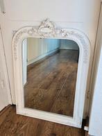 Witte vintage/landelijke spiegel, Ophalen, Gebruikt, Minder dan 100 cm, Rechthoekig