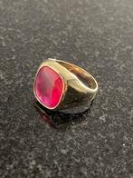 Goud ring met robijn 14k 6.1 gram, Ophalen of Verzenden, Zo goed als nieuw, 17 tot 18, Dame of Heer