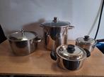 pannen kookpannen, Ophalen of Verzenden, Zo goed als nieuw, Rvs, Pannenset