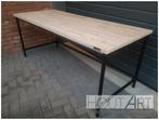 Bureau zwarte steigerbuis met steigerhout NIEUW, Huis en Inrichting, Bureaus, Info@hout-art.nl, Nieuw, Ophalen of Verzenden, Hoeves 3 in Schijndel