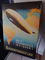 Zeppelin Hamburg Amerika Lijn Canvas Schilderij, Antiek en Kunst, Ophalen