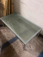 Glazen salontafel (qraquele glas) 130x70x40 cm, Huis en Inrichting, Tafels | Salontafels, Ophalen, Gebruikt, 100 tot 150 cm, 50 tot 100 cm