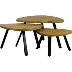 Salontafel Arthur 3 delig, Nieuw, Minder dan 50 cm, Teakhout, 50 tot 100 cm