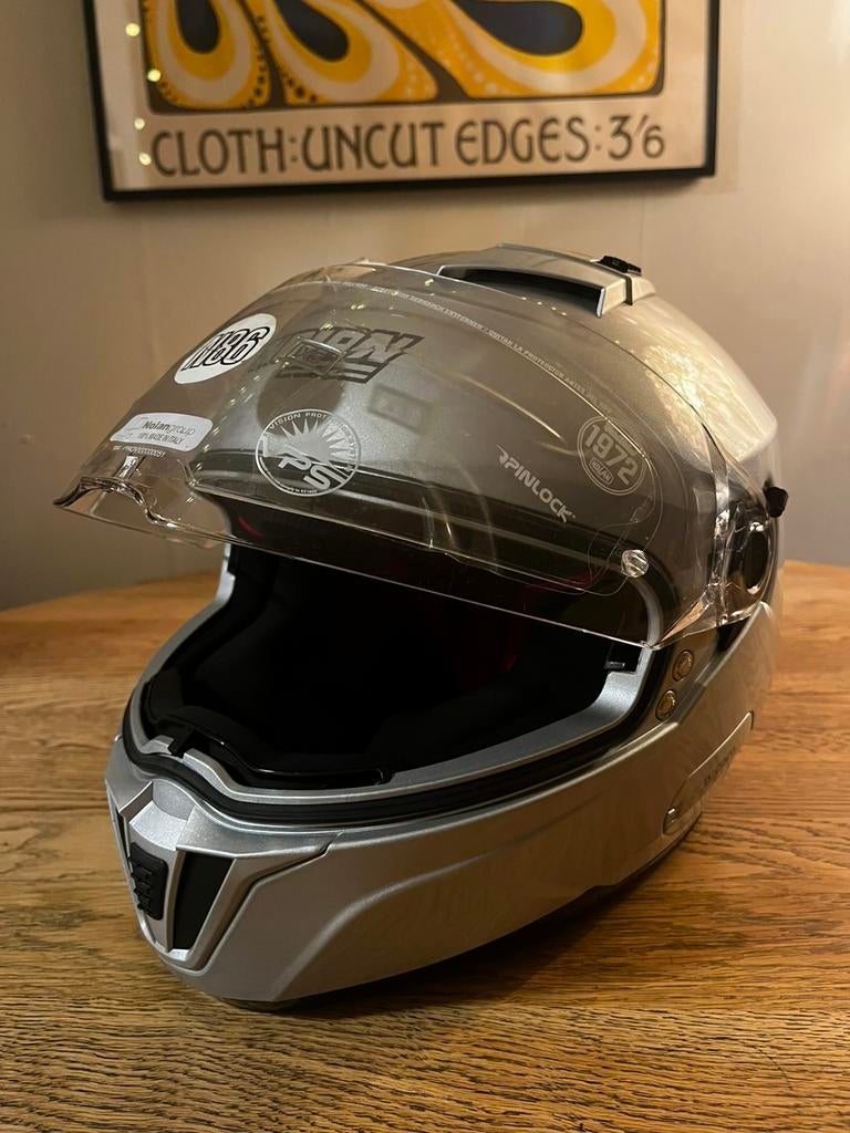 H04. Nolan N86 Motorhelm - Maat XS - Zilver, XS, Nolan, Ophalen of Verzenden, Integraalhelm