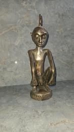 Antiek Bronzen Beeldje Zittende Figuur, Ophalen, Brons