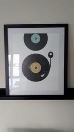 Poster platenspeler vintage look, Minder dan 50 cm, 50 tot 75 cm, Nieuw, Ophalen of Verzenden
