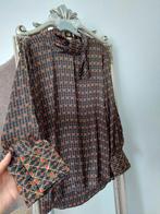 Zara blouse met ketting print en rolkraag, Zara, Maat 34 (XS) of kleiner, Bruin, Zo goed als nieuw
