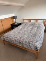 Houten bedframe met matras - Uitstekende staat!, Ophalen, Bruin, Tweepersoons, 140 cm