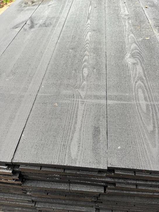 Zweeds rabat zwart nieuw, Doe-het-zelf en Verbouw, Hout en Planken, Nieuw, Plank, Grenen, 300 cm of meer, Minder dan 25 mm, Ophalen