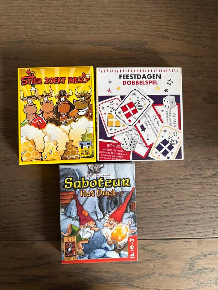 Gezelschapsspellen: Stier Zoekt Bier, Dobbelspel, Saboteur, Hobby en Vrije tijd, Gezelschapsspellen | Bordspellen, Zo goed als nieuw