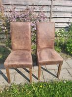Eetkamer stoelen kunstleer cognac kleur, Kunststof, Twee, Bruin, Ophalen of Verzenden