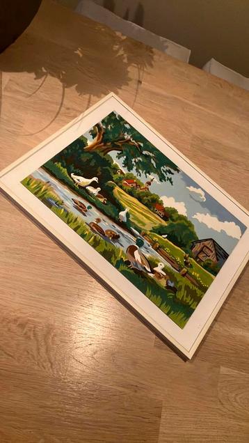 Schilderen op nr. Eendenvijver/landschap incl.de fotolijst beschikbaar voor biedingen