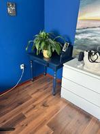 Vintage Blauw Houten Bureau / Sidetable met Lade – Opknapper, Ophalen, Gebruikt, Bureau