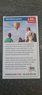 Bas Ballonvaarten (€30 korting p.p), Tickets en Kaartjes, Drie personen of meer, Kortingsbon, Overige typen