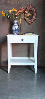 Wit kastje kast sidetable lade en rieten mand, Ophalen, Gebruikt, 50 tot 100 cm, Landelijk