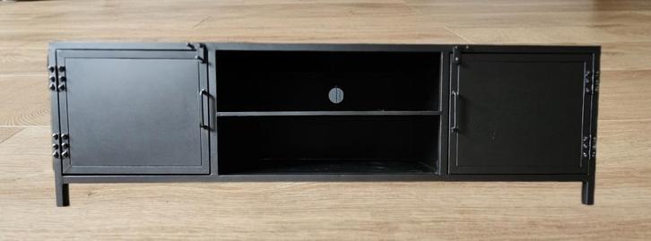 Zwart metalen tv-meubel "Castello", Huis en Inrichting, Kasten | Televisiemeubels, Zo goed als nieuw, Minder dan 100 cm, 100 tot 150 cm