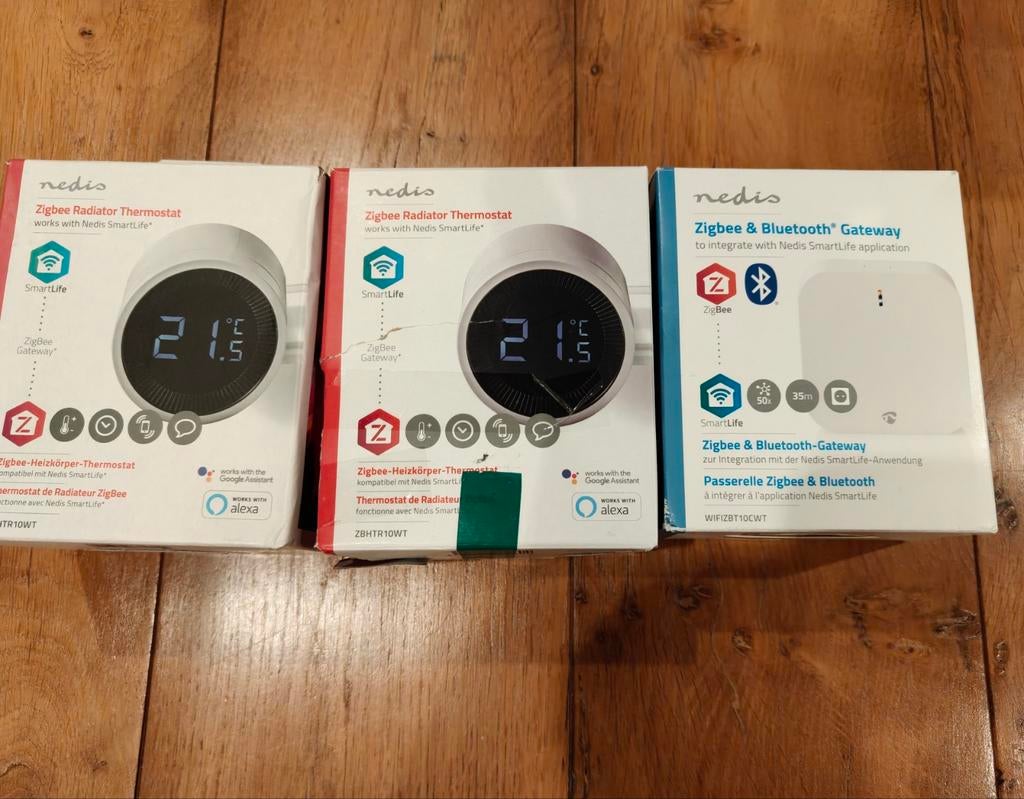 Nedis Slimme Radiatorknop 2x - Nedis Gateway, Minder dan 30 cm, Radiator, Nieuw, Minder dan 60 cm