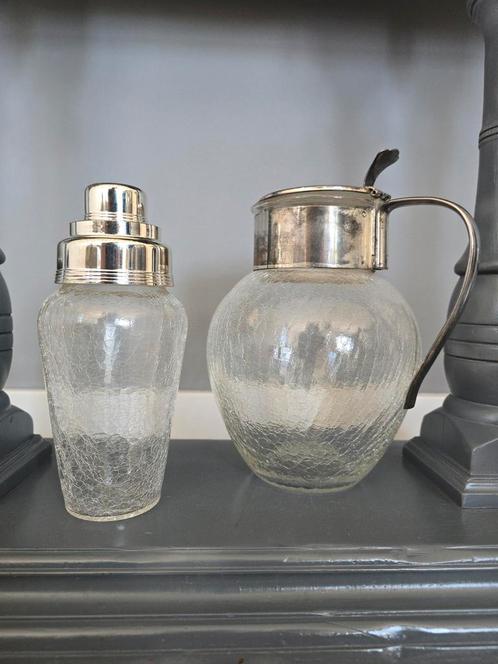 Prachtige antieke craquelé WMF cocktailshaker 50S €20, Antiek en Kunst, Antiek | Glas en Kristal, Ophalen of Verzenden