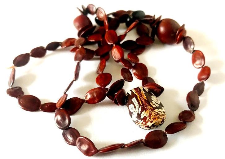 Mooie zaad ketting, 100% natuurlijke zaden Unisex ketting, Sieraden, Tassen en Uiterlijk, Kettingen, Zo goed als nieuw, Overige materialen