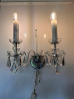 Kristallen wand kroonluchter ca 1950, Ophalen, Zo goed als nieuw, Glas