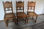 3 massief houten antieken stoelen met hoge rugleuning, Antiek en Kunst, Antiek | Meubels | Stoelen en Banken, Ophalen