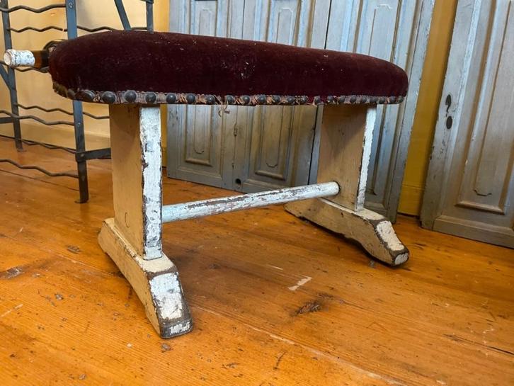 Antiek Voetenbankje Bankje Frans, Antiek en Kunst, Antiek | Meubels | Stoelen en Banken, Ophalen of Verzenden
