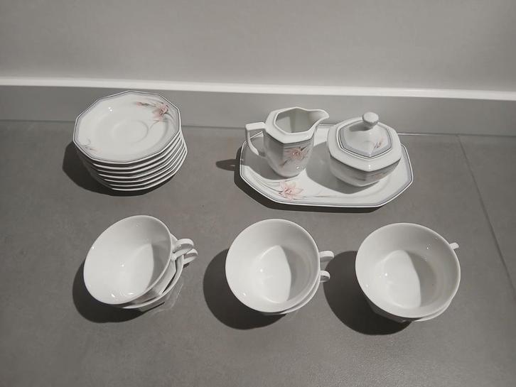 Bavaria Winterling Roomstel + 6 Kop en Schotels, Huis en Inrichting, Keuken | Servies, Zo goed als nieuw, Kop(pen) en/of Schotel(s)