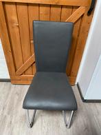 2 Grijze stoelen, Huis en Inrichting, Stoelen, Ophalen, Twee, Leer, Zo goed als nieuw