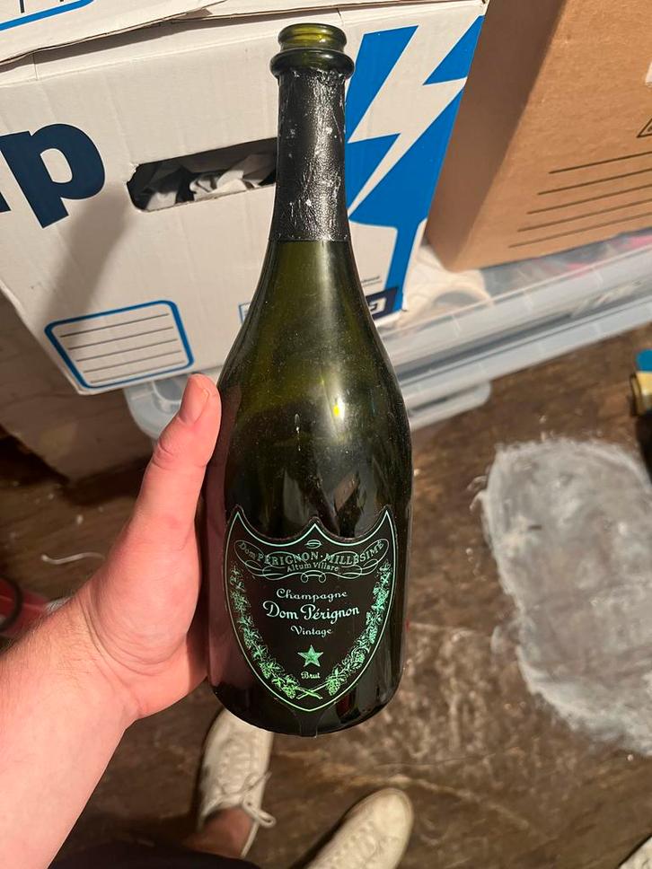Lege Dom Perignon Champagne Flessen, Verzamelen, Wijnen, Gebruikt, Champagne, Frankrijk, Ophalen of Verzenden