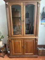 Eiken vitrinekast, Huis en Inrichting, Kasten | Vitrinekasten, Ophalen, Met plank(en), Gebruikt, 100 tot 150 cm