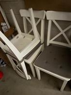 4 IKEA stoelen, Ophalen, Gebruikt, Wit, Vier