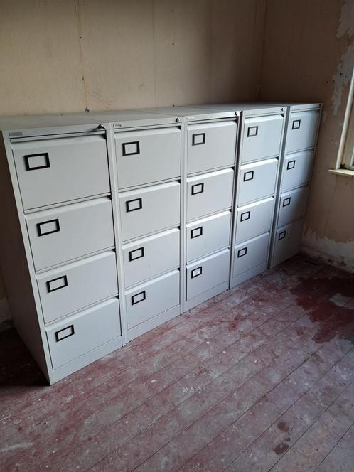 Metalen diepe lade/archiefkasten met 4 lades, 103 hoog, Huis en Inrichting, Kasten | Roldeurkasten en Archiefkasten, Gebruikt