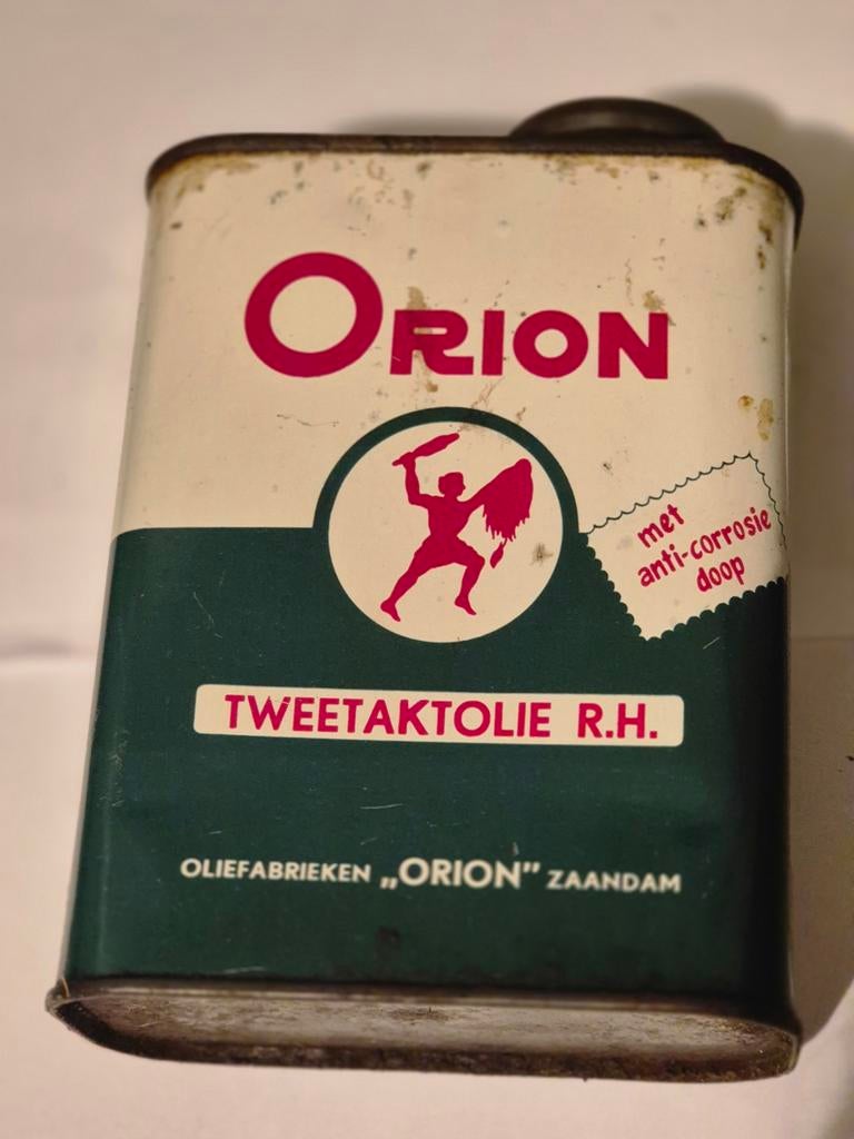 Orion Tweetakt Olie blik Zaandam, Verzamelen, Blikken, Ophalen of Verzenden, Gebruikt, Overige