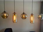 Eetkamer hanglamp met 5 smoke glass bollen/staafvormen, Ophalen, Zo goed als nieuw, Glas, 75 cm of meer