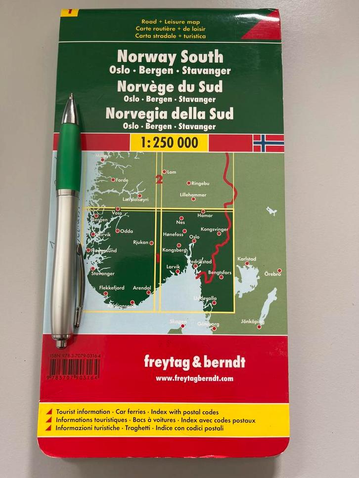 Autokaart Wegenkaart Noorwegen zuid landkaart, Boeken, Atlassen en Landkaarten, Zo goed als nieuw, Landkaart, 1800 tot 2000, Ophalen of Verzenden