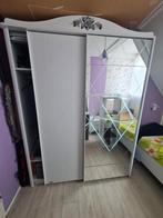 Witte kledingkast met spiegel schuifdeuren, Huis en Inrichting, Kasten | Kledingkasten, Ophalen, 200 cm of meer, 150 tot 200 cm