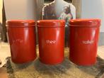 Koffie Thee Suiker rood emaille, Antiek en Kunst, Antiek | Emaille, Ophalen