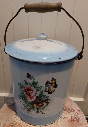 Brocante emaille Japy emmer beschikbaar voor biedingen