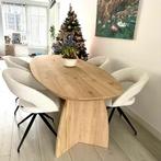 Eiken tafel Deens ovaal Japandi met maanpoten 180-300cm Sale, Huis en Inrichting, Tafels | Eettafels, 100 tot 150 cm, Eikenhout