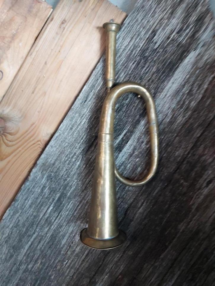 Leuke oude koperen jacht hoorn, Antiek en Kunst, Antiek | Koper en Brons, Koper, Verzenden