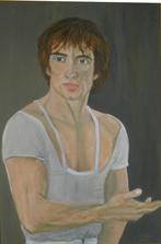 Portret man (Rudolf Nureyev), Antiek en Kunst, Kunst | Schilderijen | Klassiek, Ophalen of Verzenden