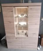 Vitrinekast Emmen - Millenium eik licht grijs-marmer, 100 tot 150 cm, Ophalen of Verzenden, Zo goed als nieuw, 150 tot 200 cm