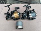 2 x Tica abyss big pit baitrunner molens incl reservespoel, Ophalen of Verzenden, Gebruikt, Molen