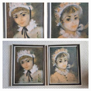 Honé portret schilderijen, Nathaniel Honé, set van 2 beschikbaar voor biedingen