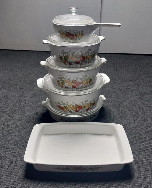Pyraflam Pannenset 11-delig - Vintage Made in Holland, Huis en Inrichting, Keuken | Potten en Pannen, Gebruikt, Pannenset, Overige materialen