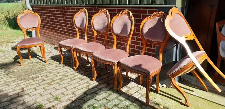 6 barok eetkamer stoelen, Antiek en Kunst, Antiek | Meubels | Stoelen en Banken, Ophalen